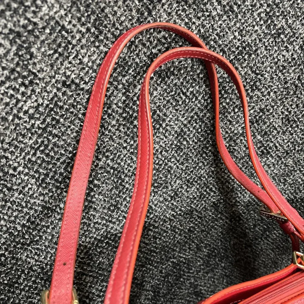 TORY BURCH Red Saffiano Leather York Tote Large Adjustable Shoulder Bag Carryall